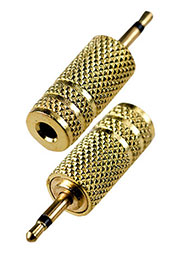 2-005G, переходник 2.5мм штекер моно - 3.5мм гнездо моно металл"позолоченный"