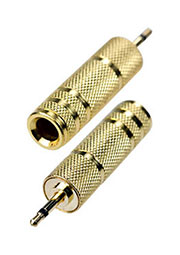 2-025G, переходник 2.5мм штекер моно - 6.35мм гнездо моно "позол"