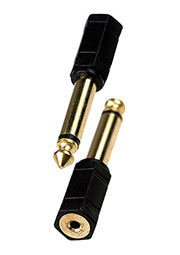 2-030G, переходник 6.35мм штекер моно - 2.5мм гнездо моно пластик "позол."