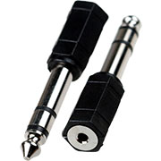 2-031, переходник 6.35мм штекер стерео - 2.5мм гнездо стерео пластик