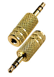 2-053G, переходник 3.5мм штекер стерео - 3.5мм гнездо моно металл "позол."
