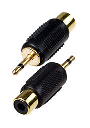 2-190G, переходник 2.5мм штекер моно - RCA гнездо пластик "позолоченный"