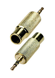 2-193G, переходник 2.5мм штекер стерео - RCA гнездо  "позолоченный"