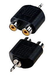 2-194, переходник 2.5мм штекер моно - 2 x RCA гнездо пластик