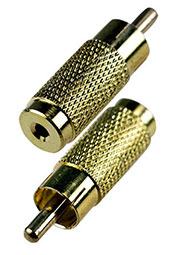 2-198G, переходник RCA штекер - 2.5мм гнездо моно металл "позолоченный"