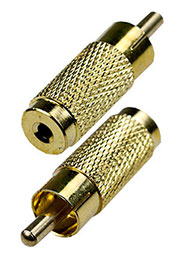 2-199G, переходник RCA штекер - 2.5мм гнездо стерео металл "позолоченный"