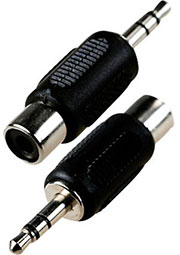 2-201, переходник 3.5мм штекер стерео - RCA гнездо пластик