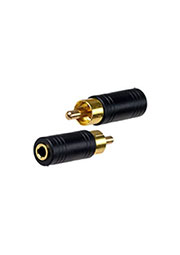 2-220G, переходник RCA штекер - 3.5мм гнездо моно пластик "позолоченный"