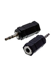 2-001 (NP-595B), переходник 2.5мм штекер стерео - 3.5мм гнездостерео пластик