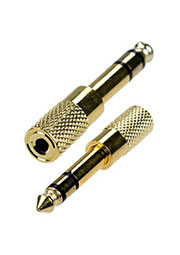 2-125G, переходник 6.35мм штекер стерео - 3.5мм гнездо стерео металл "позол."