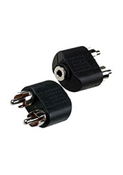 2-229, переходник 2 x RCA штекер - 3.5мм гнездо стерео пластик