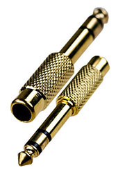 2-235G, переходник 6.35мм штекер стерео - RCA гнездо металл "позолоченный"