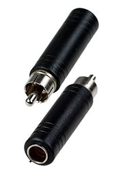 2-252, переходник RCA штекер - 6.35мм гнездо стерео пластик