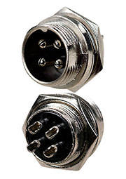 1-562-4, разъем MIC-16 4Pin, "штекер", металл на корпус