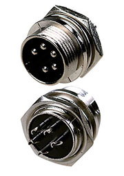 1-562-5, разъем MIC-16 5Pin, "штекер", металл на корпус