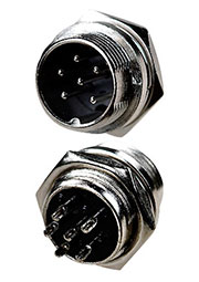 1-562-6, разъем MIC-16 6Pin, "штекер", металл на корпус