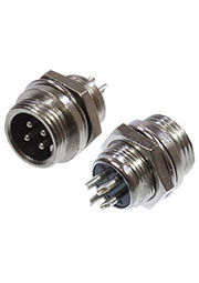 1-566-4, Разъем MIC-12, 4 контакта штекер, металл на корпус