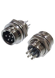 1-566-6, Разъем MIC-12 6 контактов штекер металл на корпус