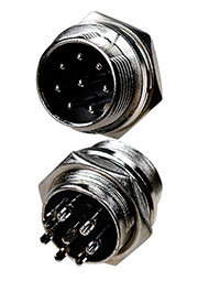 1-562-8, разъем MIC-16 8Pin, "штекер", металл на корпус