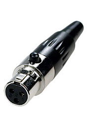 1-551-3, разъем mini XLR 3 контакта гнездо металл на кабель