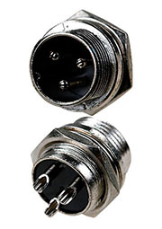 1-562-3, разъем MIC-16 3Pin, "штекер", металл на корпус