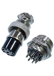 1-562-8, разъем MIC 8 контактов штекер металл на корпус