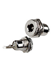 3-228, Разъем питания гнездо 5.5x2.5мм металл на панель с гайкой