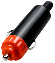 3-400, штекер автоприкуривателя пластик с красной крышкой, на кабель, с хвостом