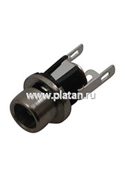 DS-026N, Гнездо питания на панель 2,1х5,5мм без резьбы