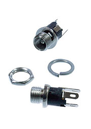 DJK-04A, Разъем питания гнездо 5.5x2.1мм на панель с гайкой