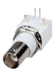 BNC-J, разъем угловой BNC гнездо на плату пластик (05-3104)