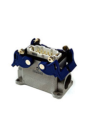 EBM10FD24, Вилка, 4-фиксатора, 2-боковых ввода, для панели, 10 полюсов, 16А