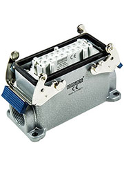 EBM16PD27, Розетка, 4 металлических фиксатора, 2 боковых ввода, 16 полюсов, 16А