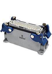 EBM24FD24, Вилка, 4-фиксатора, 2-боковых ввода, 24 полюса, 16А