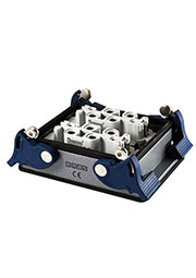 EBM812PM44, Розетка низкая, 2-фиксатора, для панели, 12 полюсов, 2*(4*80А)+2*(2*16A)