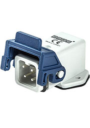 EBP04FE41, Вилка, пл. скоба, 4 полюса, 10А, нижний ввод пластиковый корпус.