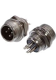 GX12M-4B, разъем вилка на блок М12 4 контакта (GX16 12M-4B)