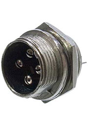 GX16M-4B, разъем вилка на блок М16 4 контакта