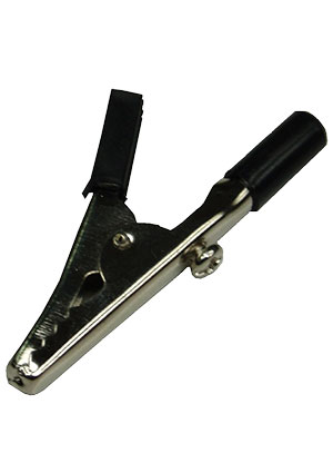 AG-029, Зажим "Крокодил" с изолятором красный, 10А, 51мм