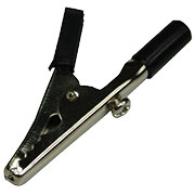 AG-029, Зажим "Крокодил" с изолятором черный, 10А, 51мм