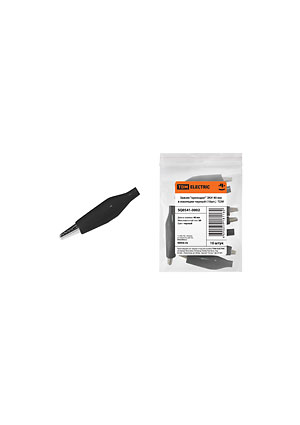 SQ0541-0002, Зажим "крокодил" ЗКИ 3А 40мм в изоляции черный (10шт)