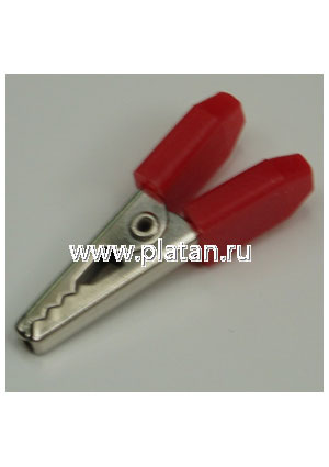 AG-026, Зажим "Крокодил" с изолятором черный, 5А