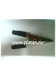 AG-027-B, Зажим "Крокодил" с изолятором черный, 10А