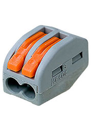 222-412, Клемма соединительная 2Х0.08, 2.5-4.0 кв.мм,