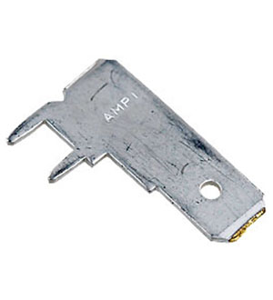 63951-1, FASTON клемма ножевая 6,35мм на плату угловая