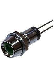 H7+B3135 GREEN, Светодиод с держателем зеленый на панель d8 мм