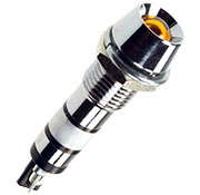 L-701Y-220V, светодиод с держателем желтый 220В резьба М8 без крепежа