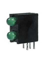 L-934DB/2GD, 2 светодиода зеленых 40  d=3мм 20мКд 565нМ