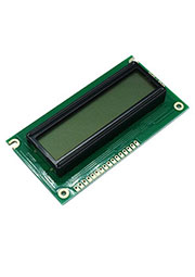 WH1602A-PGH-CT#, ЖКИ симв, 16х2, подсв. Синяя, инд. Серый