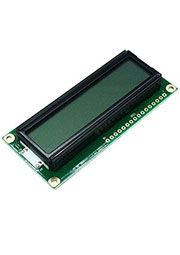 WH1602B-YGK-CTK#, ЖКИ симв, 16х2, подсв. Ж-З, инд. Серый